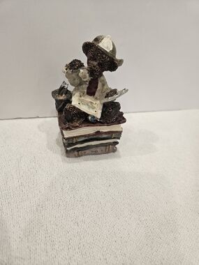 New Pan Orama Teddy Bear On Books Trinket Box Home Art Decor